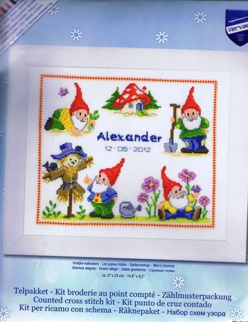 Cado vervaco borduurpakket geboorte  vrolijke kabouters beschikbaar voor biedingen