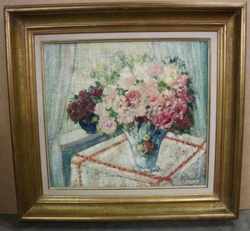 Alfred PIETERCELIE, bloemen op tafel beschikbaar voor biedingen