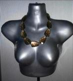 Manouk- ketting met facetkralen + parels, Ophalen of Verzenden, Zo goed als nieuw, Groen, Overige materialen