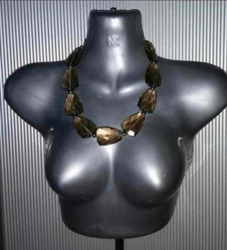 Manouk- ketting met facetkralen + parels, Sieraden, Tassen en Uiterlijk, Kettingen, Zo goed als nieuw, Overige materialen, Groen