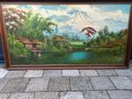 Schilderij met een tropisch Landschap met Berg, Antiek en Kunst, Kunst | Schilderijen | Klassiek, Ophalen