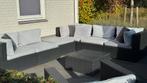 Loungebank wicker zwart, salontafel, stoel,  incl. kussens, Tuin en Terras, Tuinbanken, Ophalen, Zo goed als nieuw, Wicker