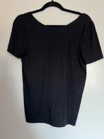 Zwarte glittertop - Pieces - maat XS (valt als een maat S/M), Maat 38/40 (M), Zwart, Ophalen of Verzenden, Zo goed als nieuw