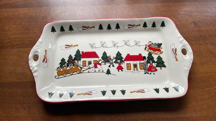 Mason’s CHRISTMAS VILLAGE 1983 Cakeschaal, Huis en Inrichting, Keuken | Servies, Zo goed als nieuw, Schaal of Schalen, Overige stijlen