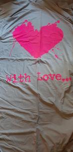 Dekbedovertrek met print, Huis en Inrichting, Slaapkamer | Beddengoed, Eenpersoons, Beige, Dekbedovertrek, Ophalen of Verzenden