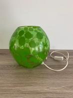 Groene Glazen Tafellamp met Bladeren, Gebruikt, Ophalen of Verzenden, Glas, Modern