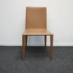 Arper Norma Design eetkamerstoelen | Leren stoelen Beige, Huis en Inrichting, Gebruikt, Bruin, Ophalen of Verzenden, Metaal