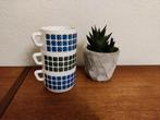 Vintage kopjes jaren 70 – retro print, Ophalen of Verzenden, Zo goed als nieuw, Overige stijlen, Kop(pen) en/of Schotel(s)