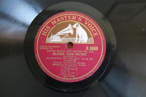 Django Reinhardt Solitude 78 toeren 78rpm zigeunermuziek, Cd's en Dvd's, Vinyl | Jazz en Blues, Gebruikt, Jazz en Blues, 1940 tot 1960