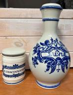 Brocante keramieken A Salviae fles & Diacinnamom pot, Verzenden