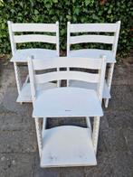 Stokke Tripp Trapp kinderstoelen wit (3 stuks) Trip Trap, Ophalen of Verzenden, Gebruikt, Meegroeistoel