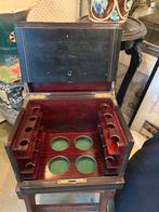 Antieke likeurkist Napoleon III, zwart gelakt, Ophalen of Verzenden