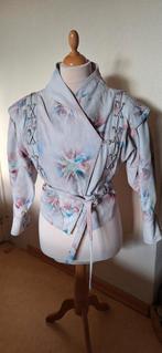 VINTAGE, jaren 80, 
UNIEK tie-dye kort dames jasje, leer, M, Ophalen of Verzenden, Gedragen, Maat 38/40 (M), Overige kleuren