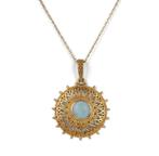 Art nouveau design ketting, Ophalen of Verzenden, Zo goed als nieuw, Met edelsteen, Goud