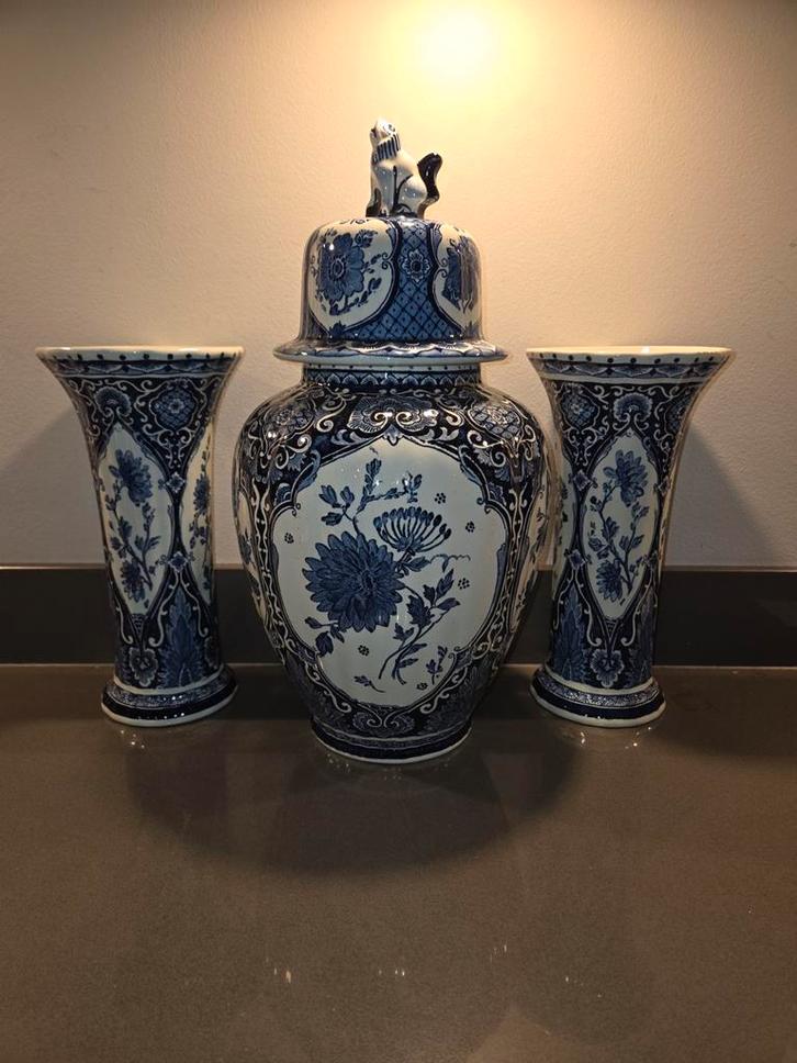 Delfts Blauw Vaas Set, in goede staat, onbeschadigd., Antiek en Kunst, Antiek | Vazen, Ophalen
