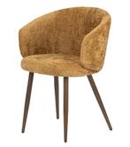 Luna Chair Gold – Luxe Eetkamerstoelen met Houten Look, Overige kleuren, Verzenden, Japandi, Hotel Chique, Modern, Metaal
