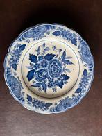 Antieke Schaal met Blauw Bloemmotief Delfts Blauw Stijl, Ophalen of Verzenden