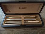 Vintage Parker Set Pennen Dik Goud Verguld 12Krt Zie Foto's, Met doosje, Ophalen of Verzenden, Zo goed als nieuw, Parker