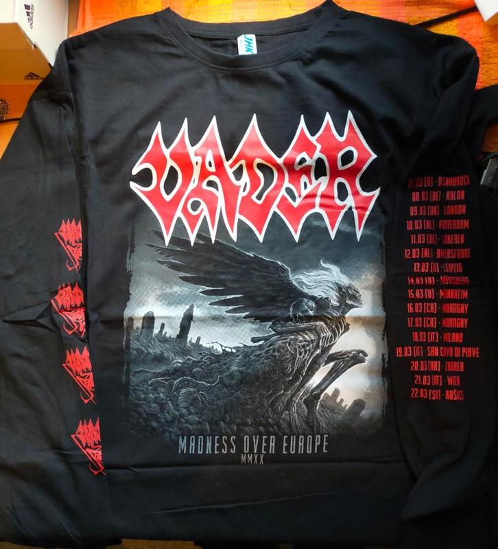 Bandshirt Longsleeve Vader - Madness over Europe tour 20 XL, Kleding | Heren, T-shirts, Zo goed als nieuw, Maat 56/58 (XL), Zwart