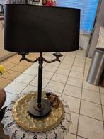 Elegante Bouillotte  Lamp met Zwarte Kap, Gebruikt, Klassiek, Ophalen of Verzenden, Stof