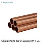 Koperen buis 28mm en 22mm , 5 meter - Nieuw!, Doe-het-zelf en Verbouw, Buizen en Afvoer, Ophalen, Nieuw, Rvs, Rechte buis