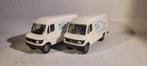 2 x Mercedes 407D van Solido in schaal 1/50 Simon en Sierdt, Ophalen of Verzenden, Gebruikt, Bus of Vrachtwagen, Overige merken