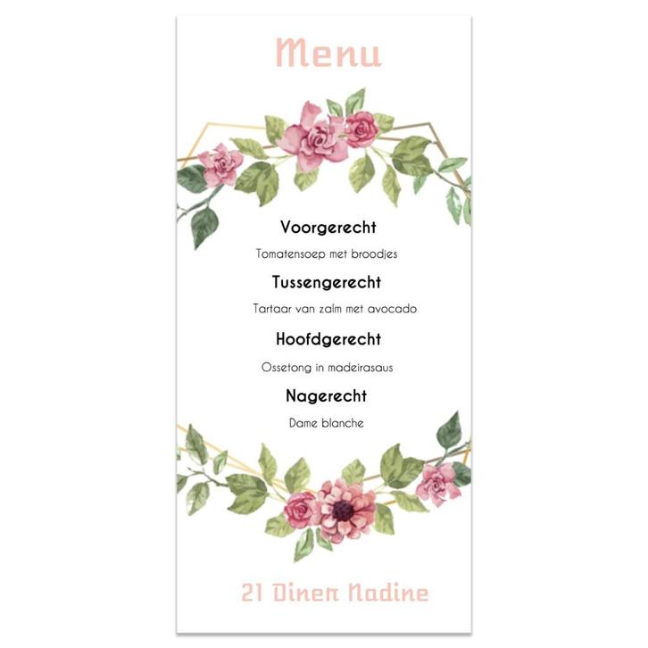 21 diner Menukaarten gepersonaliseerd, Diversen, Schrijfwaren, Nieuw, Ophalen of Verzenden