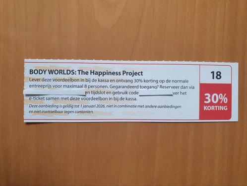 BODY WORLDS: The Happiness Project 30% korting, Tickets en Kaartjes, Musea, Drie personen of meer, Kortingskaart