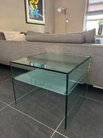 UITVERKOOP zware kwaliteit glazen salontafel / bijzettafel, Ophalen, Rechthoekig, Hout
