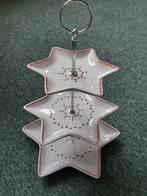Kerst etagère, drielaags, handgestipt, stervormig, Ophalen of Verzenden, Zo goed als nieuw