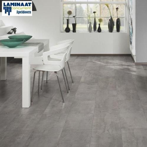 Tegel Laminaat Pietra Beton Grijs K035 8mm dik €12,95m2, Huis en Inrichting, Stoffering | Vloerbedekking, Nieuw, Laminaat, Grijs