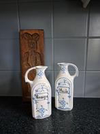 Blauw Saks' olie en azijn kannetje, Huile en Vinaigre, Antiek en Kunst, Antiek | Keukenbenodigdheden, Ophalen of Verzenden