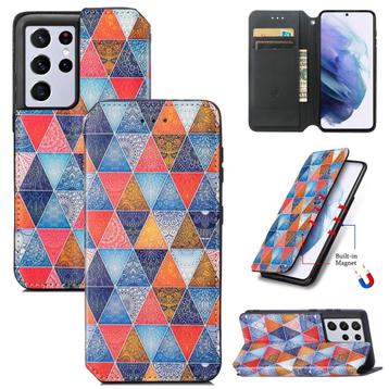 Luxe PU Lederen Wallet Case voor Galaxy S21 Ultra _ Kleur #3 beschikbaar voor biedingen