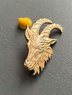 Vintage Gouden Geitenkop Pin, Gebruikt, Ophalen of Verzenden, Nvt, Nvt