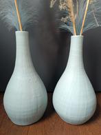 Mint groene vazen 35 cm hoog, Ophalen of Verzenden, Minder dan 50 cm, Groen, Glas