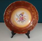 MZ Czechoslovakia bord met bloemen en goudversiering, Antiek en Kunst, Ophalen of Verzenden