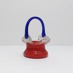 Antiek glazen mandje in rood Tangoglas., Antiek en Kunst, Antiek | Glas en Kristal, Ophalen of Verzenden