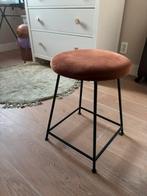 Vintage kruk ijzer onderstel met fluweel zitje, Ophalen, Zo goed als nieuw