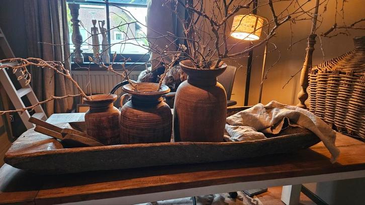 XXL trog van Aura peeperkorn, Huis en Inrichting, Woonaccessoires | Schalen en Manden, Zo goed als nieuw, Rond, Hout, Ophalen