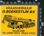Sticker: Boekestijn Kraanverhuur - Maasland (1), Ophalen of Verzenden, Zo goed als nieuw, Bedrijf of Vereniging