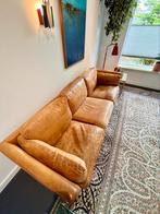 217cm Vintage bank Scandinavisch design retro mancave leer, Ophalen, Gebruikt, Leer