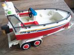 Play Mobil kustwacht speedboot met trailer, Ophalen of Verzenden, Gebruikt, Los playmobil