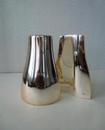 Mooi design peper en zoutstel metaal rvs hoogglans gemerkt., Keramiek, Overige typen, Ophalen of Verzenden, Zo goed als nieuw