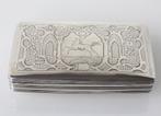 Antieke zilveren gegraveerde tabaksdoos 1854, Ophalen of Verzenden, Zilver