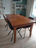 Te koop: massief houten tafel met 2 aanschuift delen., Zo goed als nieuw, Ophalen