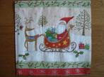 kerst servetten nr 1607 KERSTMAN - SLEE, Ophalen of Verzenden, Nieuw, Knutselwerk