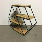 Stoere wandplank met zwart metaal / teak – TTM Wonen, Huis en Inrichting, Woonaccessoires | Wandplanken en Boekenplanken, TTM Wonen, Meubels – (Perzische) Tapijten en Woonaccessoires