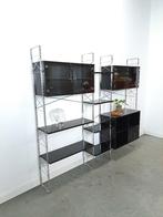 Deens design Denka modulaire kast met chromen houders, Huis en Inrichting, Kasten | Wandmeubels, Gebruikt, Ophalen of Verzenden