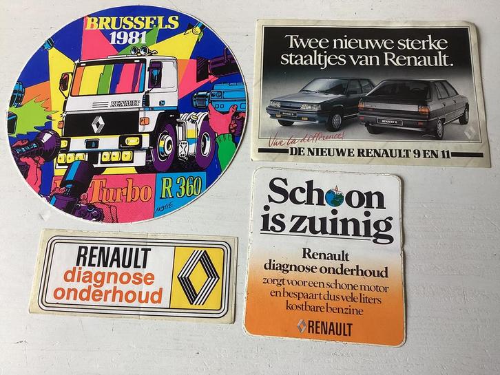 4 stickers Renault, Verzamelen, Stickers, Zo goed als nieuw, Auto of Motor, Verzenden