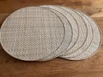 Placemats 6 stuks 38 cm. natuurlijk materiaal, Ophalen of Verzenden, Zo goed als nieuw, Beige, Placemat